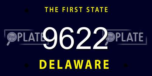 9622 Delaware License Plate
