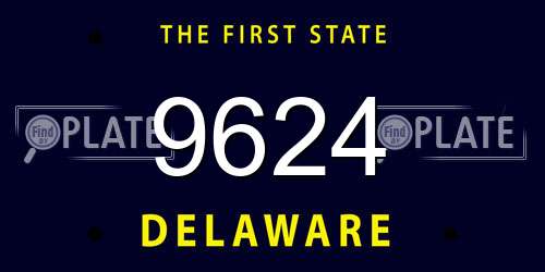 9624 Delaware License Plate