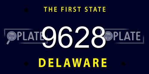 9628 Delaware License Plate