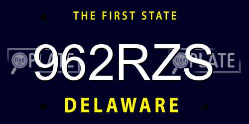 962RZS Delaware License Plate