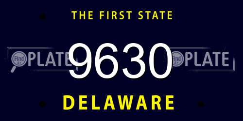 9630 Delaware License Plate