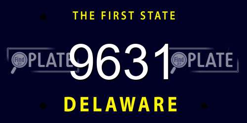 9631 Delaware License Plate