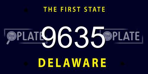 9635 Delaware License Plate