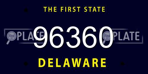 96360 Delaware License Plate