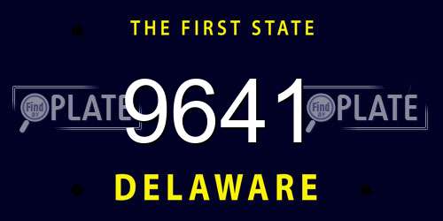 9641 Delaware License Plate