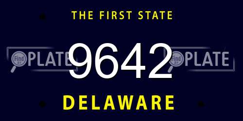 9642 Delaware License Plate