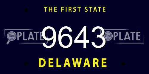 9643 Delaware License Plate