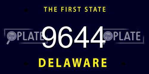 9644 Delaware License Plate