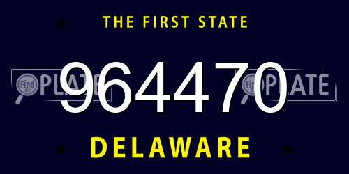 964470 Delaware License Plate