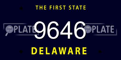 9646 Delaware License Plate