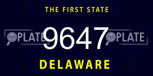 9647 Delaware License Plate