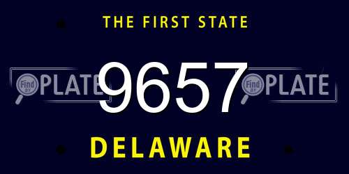 9657 Delaware License Plate