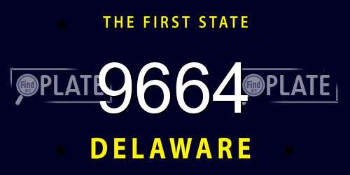9664 Delaware License Plate