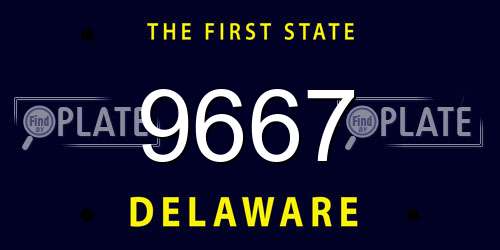 9667 Delaware License Plate