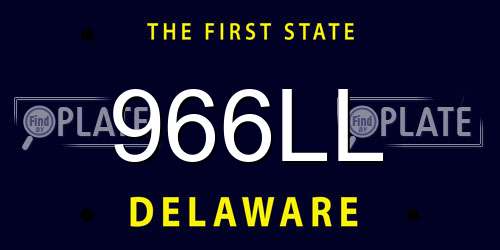 966LL Delaware License Plate