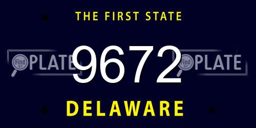 9672 Delaware License Plate