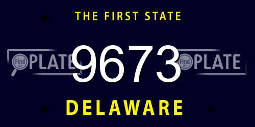 9673 Delaware License Plate