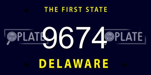 9674 Delaware License Plate