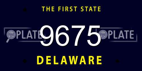 9675 Delaware License Plate