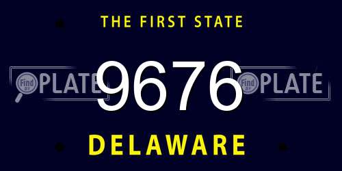 9676 Delaware License Plate