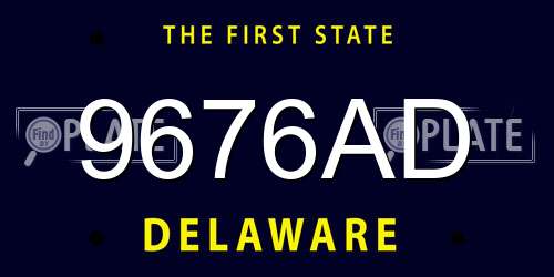 9676AD Delaware License Plate