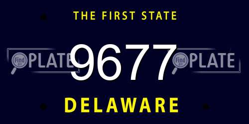 9677 Delaware License Plate