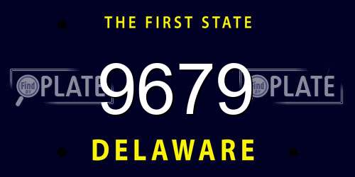 9679 Delaware License Plate