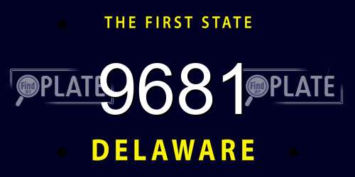 9681 Delaware License Plate