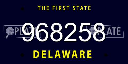 968258 Delaware License Plate