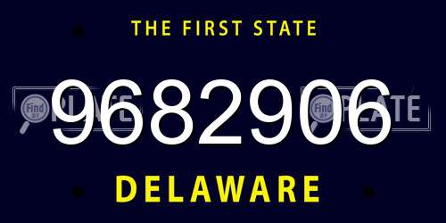 9682906 Delaware License Plate