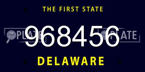 968456 Delaware License Plate