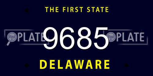 9685 Delaware License Plate