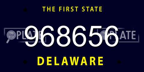 968656 Delaware License Plate