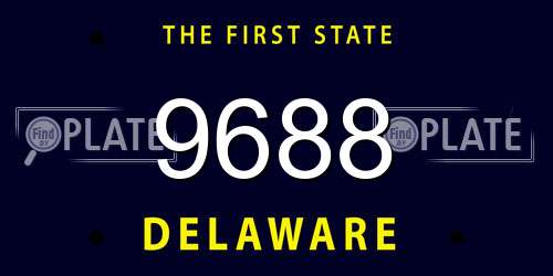 9688 Delaware License Plate