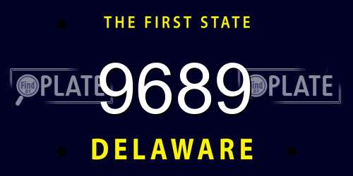 9689 Delaware License Plate