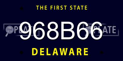 968B66 Delaware License Plate