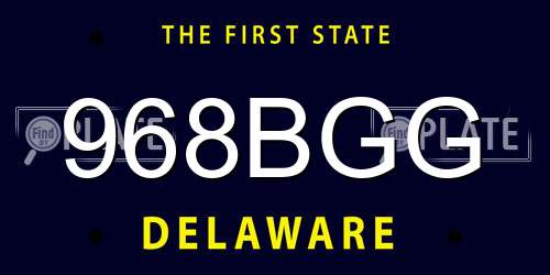 968BGG Delaware License Plate