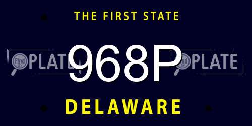 968P Delaware License Plate