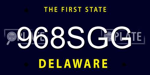 968SGG Delaware License Plate