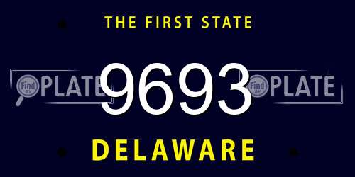 9693 Delaware License Plate