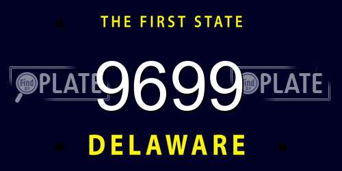 9699 Delaware License Plate