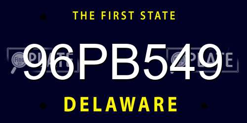 96PB549 Delaware License Plate