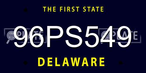 96PS549 Delaware License Plate