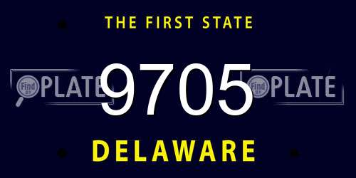 9705 Delaware License Plate