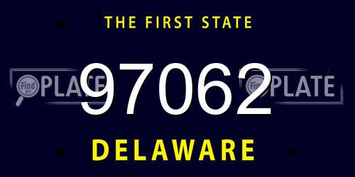 97062 Delaware License Plate