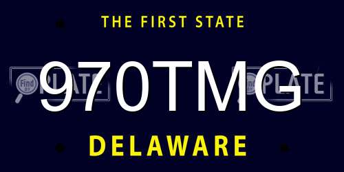 970TMG Delaware License Plate