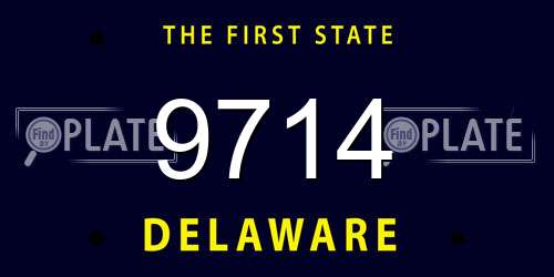 9714 Delaware License Plate