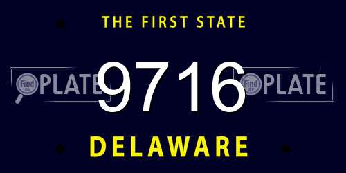 9716 Delaware License Plate
