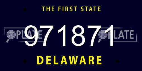 971871 Delaware License Plate