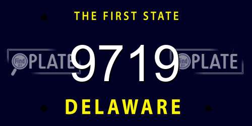 9719 Delaware License Plate